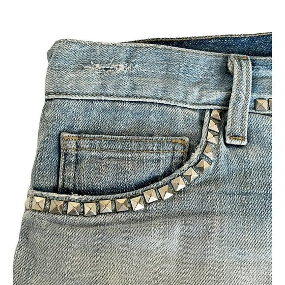 Current/Elliott The Boyfriend Light Wash Shorts Silver Stud Wash Women's Sz 26 - Picture 5 of 7